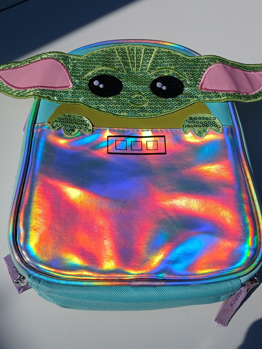 Kids Holographic Character Lunchbox - Baby Yoda Style Grogu Mandalorian
